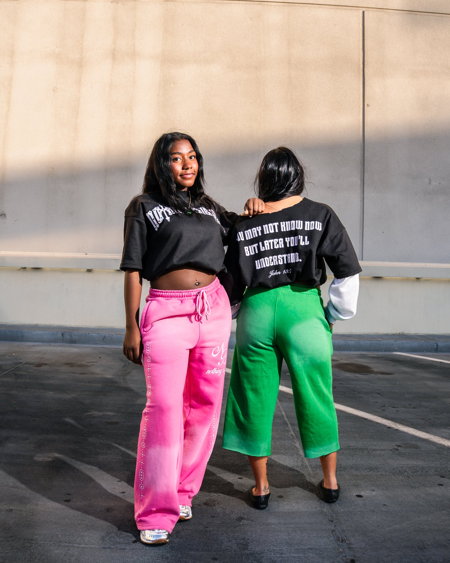 Multi color Distressed sweats