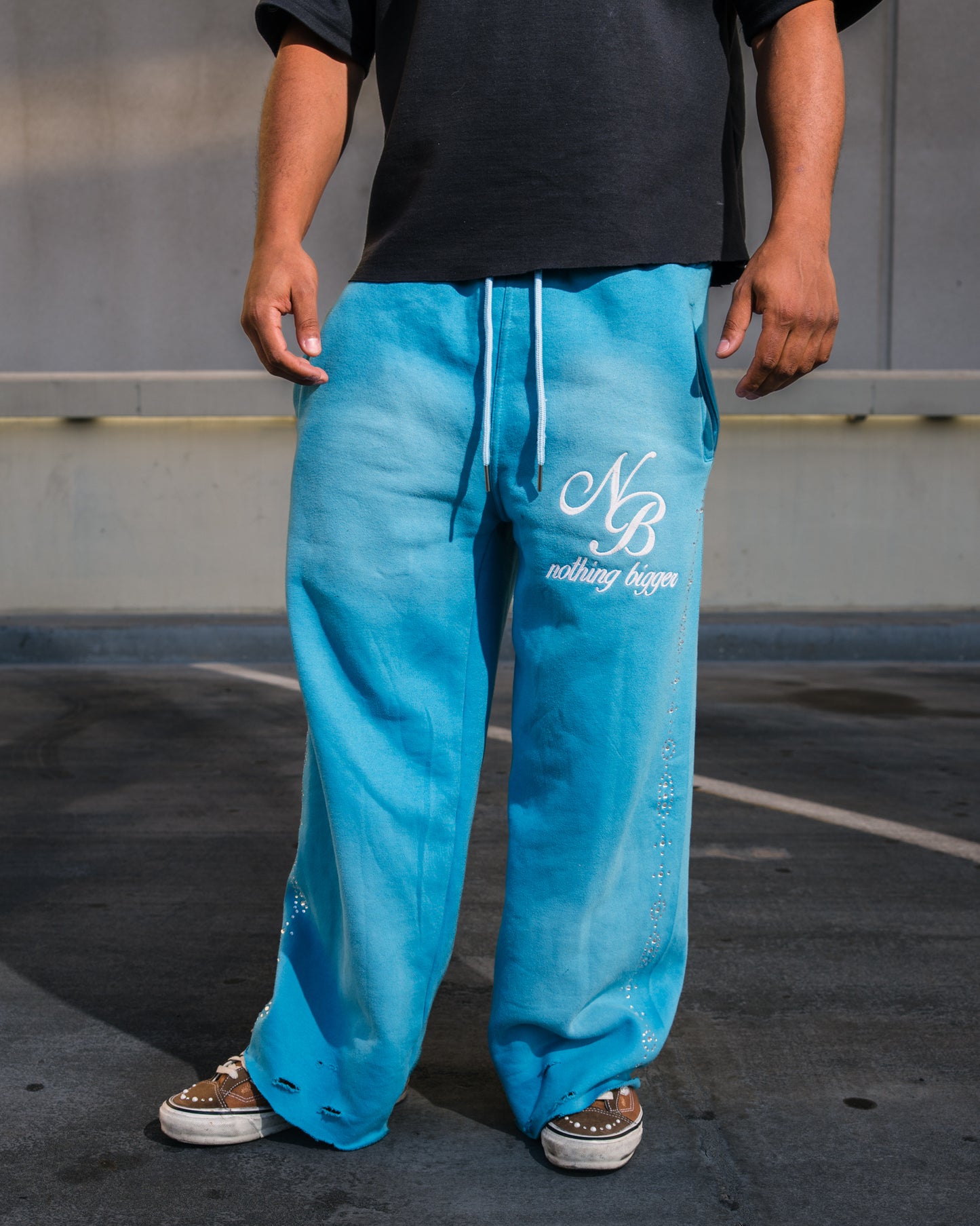 Multi color Distressed sweats